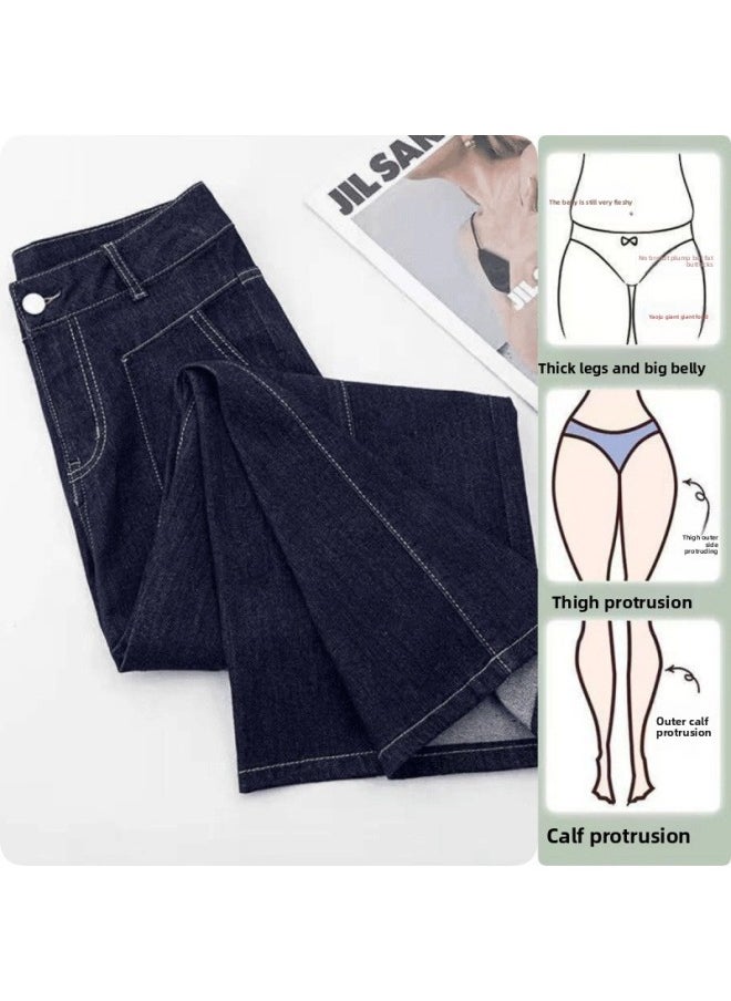 Generic Petite Cropped Jeans For Women, Summer Thin Style Retro High-Waisted Loose Slimming Straight Cigarette Pants 