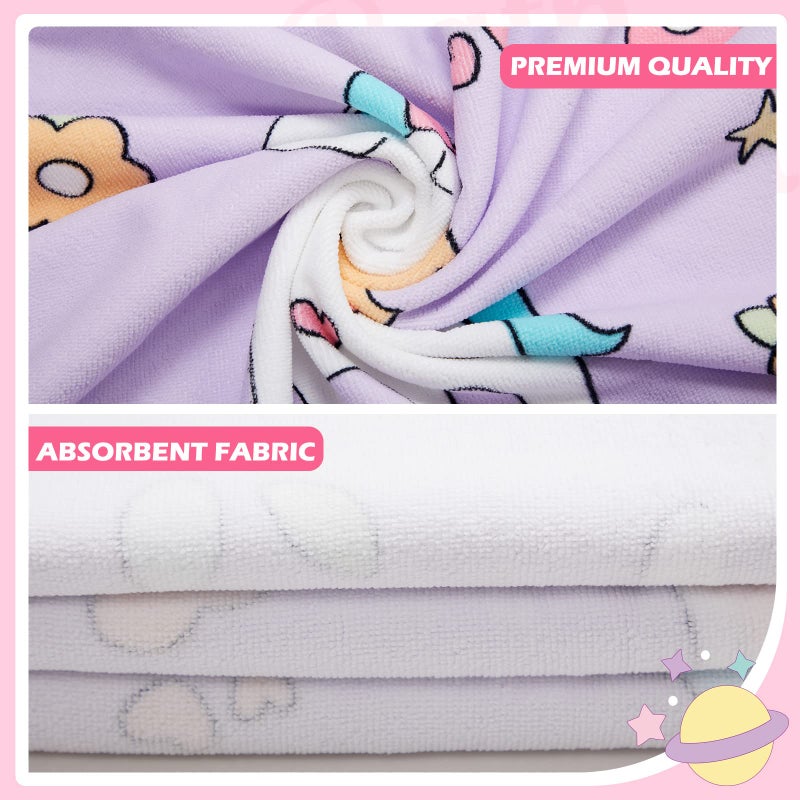 Chumia 3 Pack Kids Hooded Beach Poncho Towels Toddler Swim Pool Bath Towels with Hood Thicker Cotton Absorbent Cover up for Boys Girls Baby(47 x 24 Inch,Mermaid, Unicorn) - Image 3