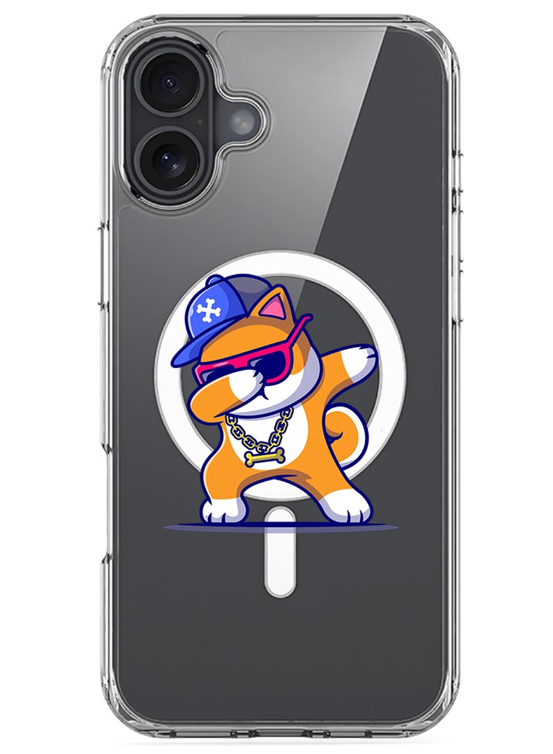 Theodor Magnetic Case for Apple iPhone 17 Compatible with MagSafe Wireless Charging, Shockproof Phone Bumper Cover - Dog Dab - Image 1