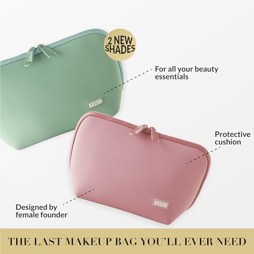 KUSSHI Neoprene Makeup Bag - Washable Makeup Bag for Stress Free Travel (Mauve/Stone) - Image 5