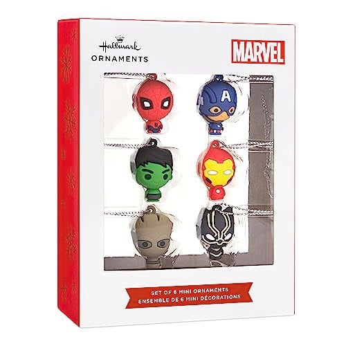 Hallmark Marvel Super Heroes Mini Christmas Ornaments, Shatterproof, Set of 6 - Image 3