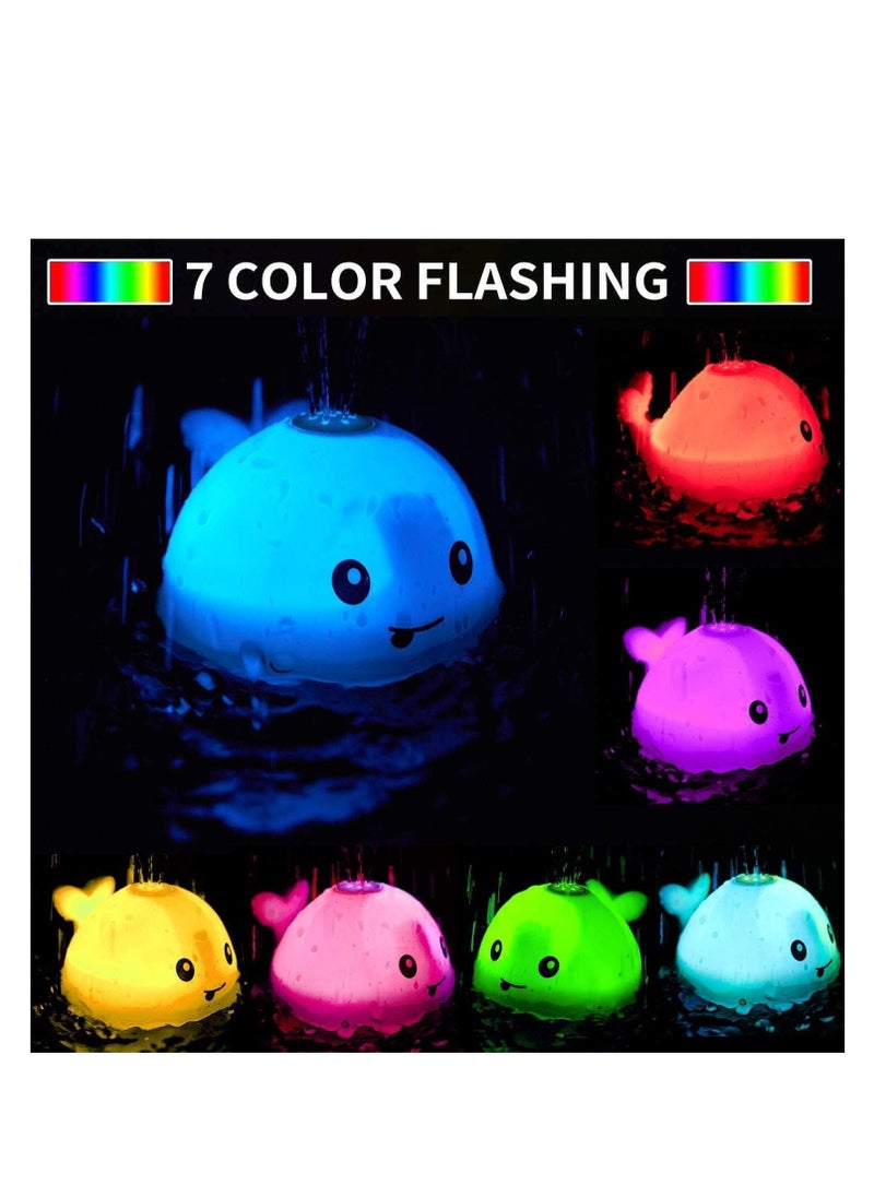 ECVV - Automatic Automatic Sprinkler Baby Bathtub Toys Light Up Whale Spray Water Bathtub Toys with LED Light Sprinkler Bathtub Toys for Toddlers Infant Kids Boys Girls (Gray) - Image 1