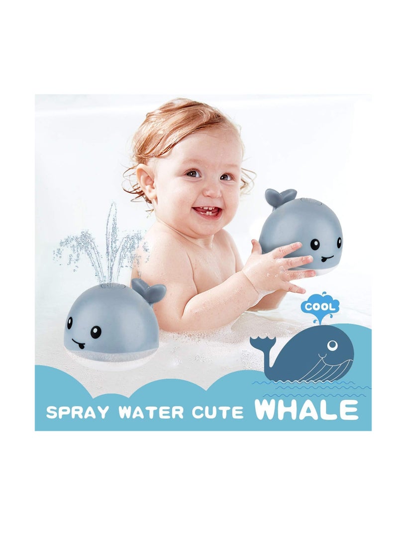 ECVV - Automatic Automatic Sprinkler Baby Bathtub Toys Light Up Whale Spray Water Bathtub Toys with LED Light Sprinkler Bathtub Toys for Toddlers Infant Kids Boys Girls (Gray) - Image 1