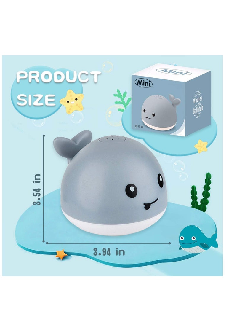 ECVV - Automatic Automatic Sprinkler Baby Bathtub Toys Light Up Whale Spray Water Bathtub Toys with LED Light Sprinkler Bathtub Toys for Toddlers Infant Kids Boys Girls (Gray) - Image 1