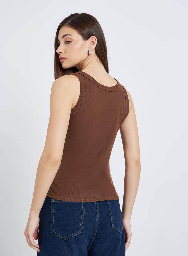 ستايلي بلوزة محبوكة بلا أكمام - Image 4