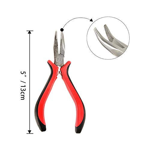 CREATE BEAUTY Hair Extension Tools Kit – Pliers - Pulling Hook - Bead Device Tool Kits with 600 Pieces 5mm Silicone Lined Micro Rings (Black, Dark Brown, Brown) - Image 2