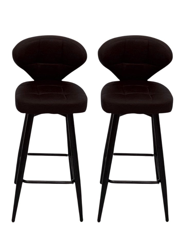 SMART HOME A fixed café chair set consisting of two chairs with sturdy iron legs and a comfortable padded seat – a luxurious, modern design for cafés, restaurants, and coffee corners. A high-quality fixed dining table and bar chair – suitable for homes, kitchens, and reception halls. A modern decorative chair for indoor spaces and cafés. Easy to combine with various tables and provides comfort and elegance for everyday use - Image 1