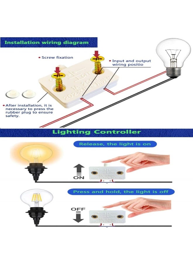 melfi Pack OF 4PCS 1A 250V Cupboard Door Switch Door Light Control Switch Auto Switch Push to Break Door Light Switch for Cabinet Door Wardrobe  - Image 3