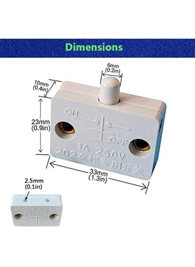melfi Pack OF 4PCS 1A 250V Cupboard Door Switch Door Light Control Switch Auto Switch Push to Break Door Light Switch for Cabinet Door Wardrobe  - Image 2