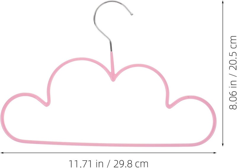 TOYANDONA 10pcs Non-Slip Heavy Duty Metal Clothes Hangers Pink Cloud-Shaped Coat and Jean Hangers for Closet Organization and Laundry Drying - Image 2
