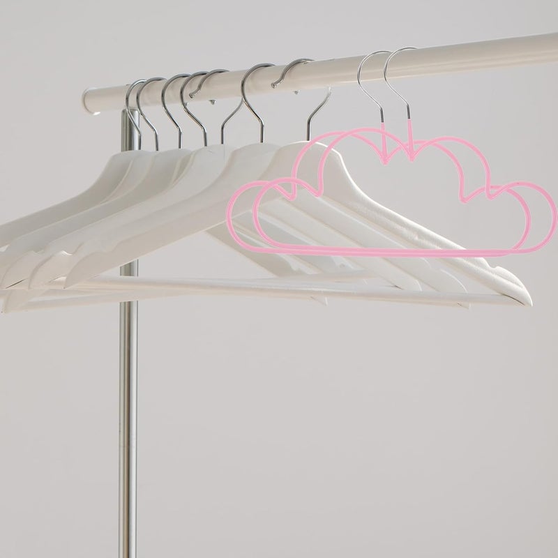 TOYANDONA 10pcs Non-Slip Heavy Duty Metal Clothes Hangers Pink Cloud-Shaped Coat and Jean Hangers for Closet Organization and Laundry Drying - Image 4