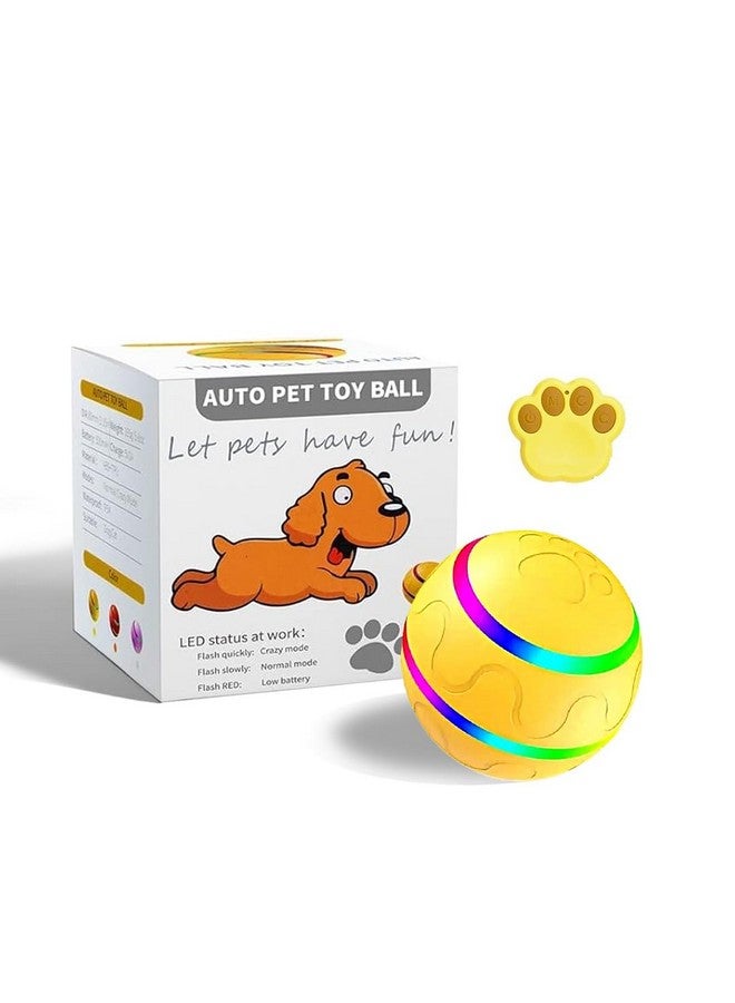 Interactive Pet Automatic Ball Toys for Dogs Yellow Lighted Dog Ball Toys with Remote and Chew Toy for Small and Large Dogs - Image 2