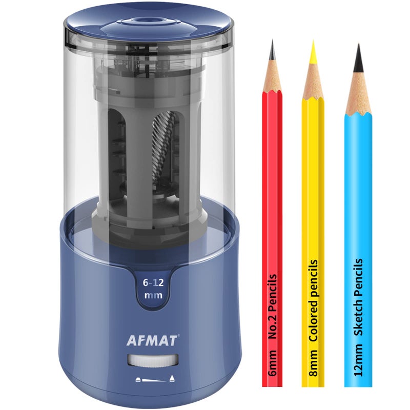 AFMAT Pencil Sharpener, Electric Pencil Sharpener for Colored Pencils, Auto Stop, Fast Sharpen in 3s, Large Hole Pencil Sharpeners Plug in for 6-12mm No.2/Jumbo Pencils PS93 - Image 1