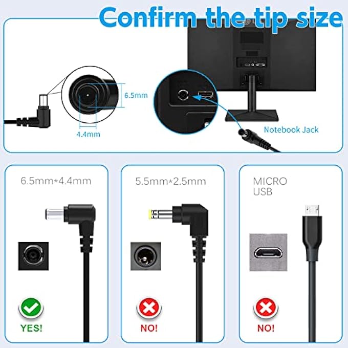 rayihni 19V AC ADAPTER CHARGING CABLE FOR LG ELECTRONICS 19 - Image 3