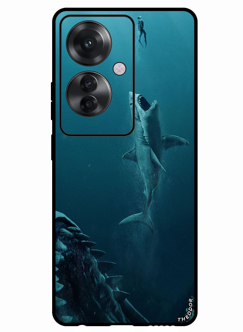 Theodor Protective Case Anti Scratch Shock Proof Bumper Cover For Oppo Reno 11F shark & men - Image 1