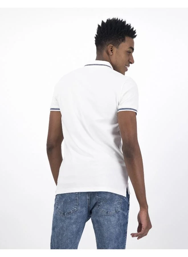 American Eagle WHITE AE Slim Fit Pique Polo Shirt for Men | Best Price UAE