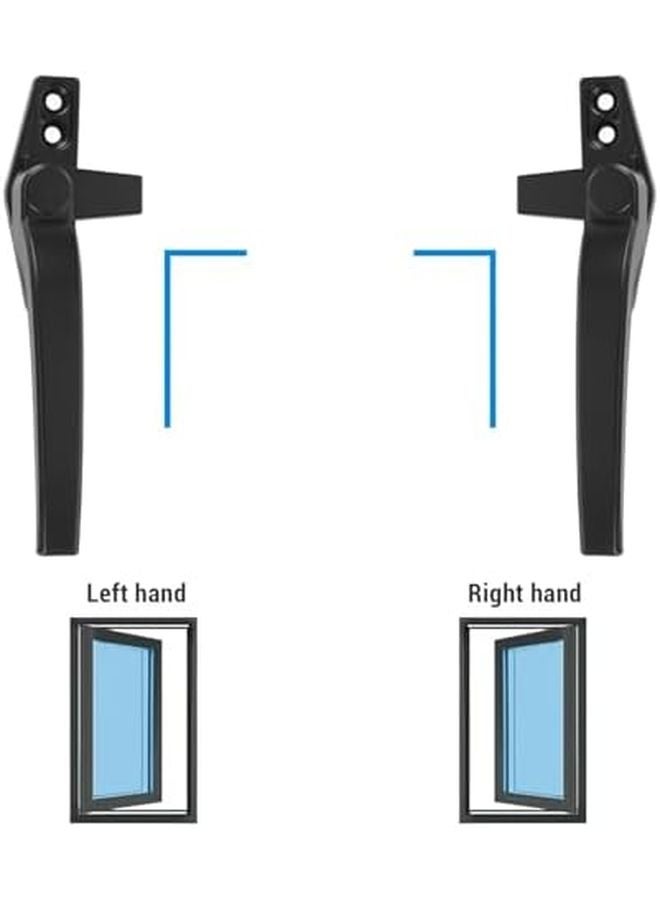 Black Aluminum Alloy Window Handle 4 Pack Security Lock For Horizontal Vertical Frames - Image 4