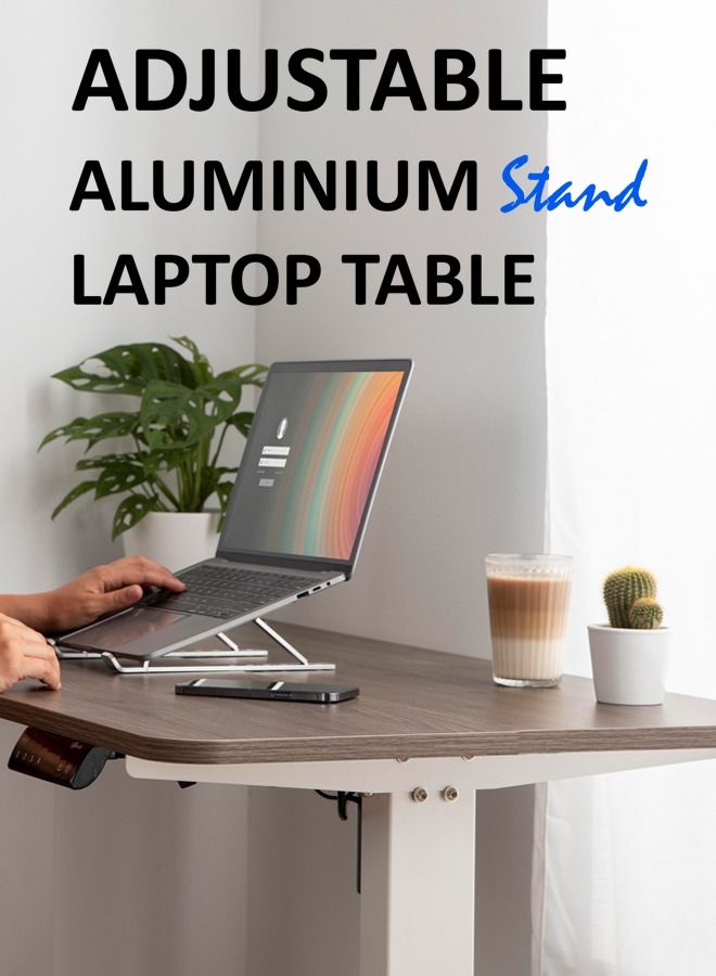 Max & Max Adjustable Laptop Stand – Portable Foldable Riser Compatible with MacBook, iPad & All Laptops, Ergonomic Aluminum Notebook Holder - Image 5