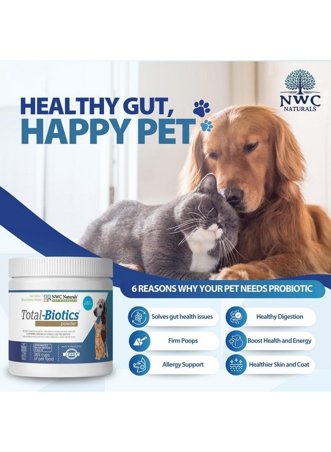 NWC Naturals Total-Biotics, Cat & Dog Probiotics for Digestive Health with Prebiotic, Unflavored Probiotic for Dogs & Cats, Supplement for Gut, Skin, Coat, Upset Stomach Relief, 365 Servings, 8 Ounces - Image 3