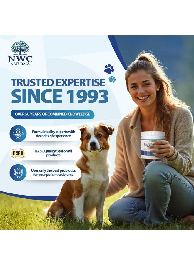 NWC Naturals Total-Biotics, Cat & Dog Probiotics for Digestive Health with Prebiotic, Unflavored Probiotic for Dogs & Cats, Supplement for Gut, Skin, Coat, Upset Stomach Relief, 365 Servings, 8 Ounces - Image 2