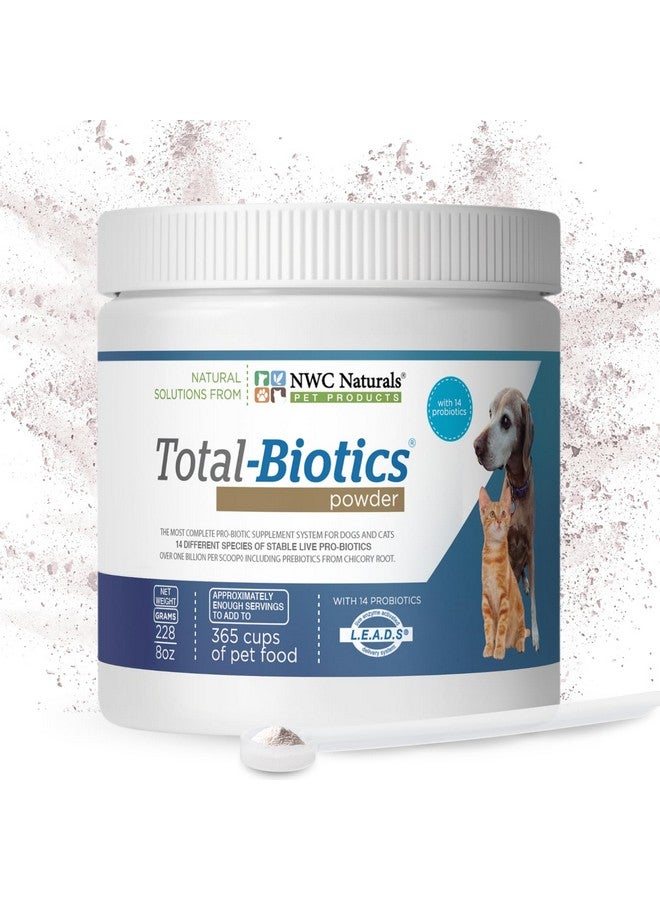 NWC Naturals Total-Biotics, Cat & Dog Probiotics for Digestive Health with Prebiotic, Unflavored Probiotic for Dogs & Cats, Supplement for Gut, Skin, Coat, Upset Stomach Relief, 365 Servings, 8 Ounces - Image 1