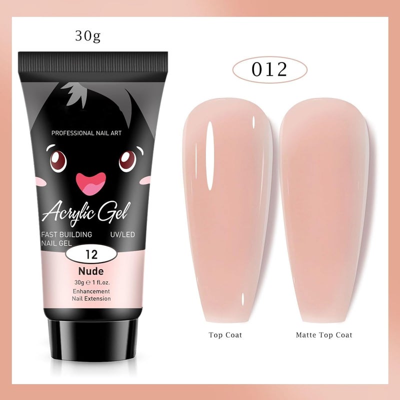 BOZLIN Poly Nail Gel Extension Kit for Builder Gel UV Nail Art Kit Nail Extension Set Nude 6 Items in the set - Image 4
