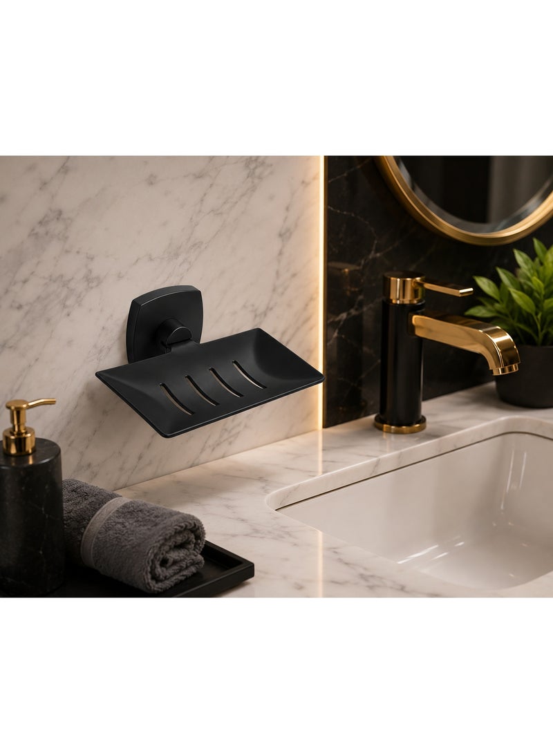 Stainless Steel Soap Holder with Square Base – Modern and Elegant Design (Black) - Image 2