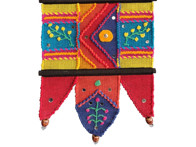 VARUNAVI Handloom Cotton Warli wall Hanging Home Decor Tapestry 22 X 11(Multi Colour) - Image 5