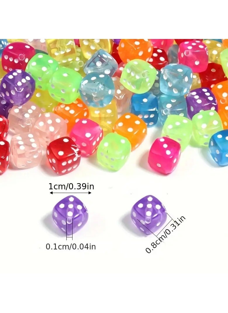 Toko 50 Pcs Colorful 8mm Acrylic Dice Beads | Multicolor Game Pieces for DIY Jewelry, Bracelets & Crafts  - Image 2