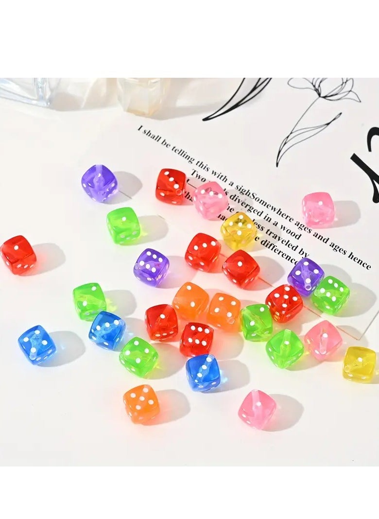 Toko 50 Pcs Colorful 8mm Acrylic Dice Beads | Multicolor Game Pieces for DIY Jewelry, Bracelets & Crafts  - Image 5