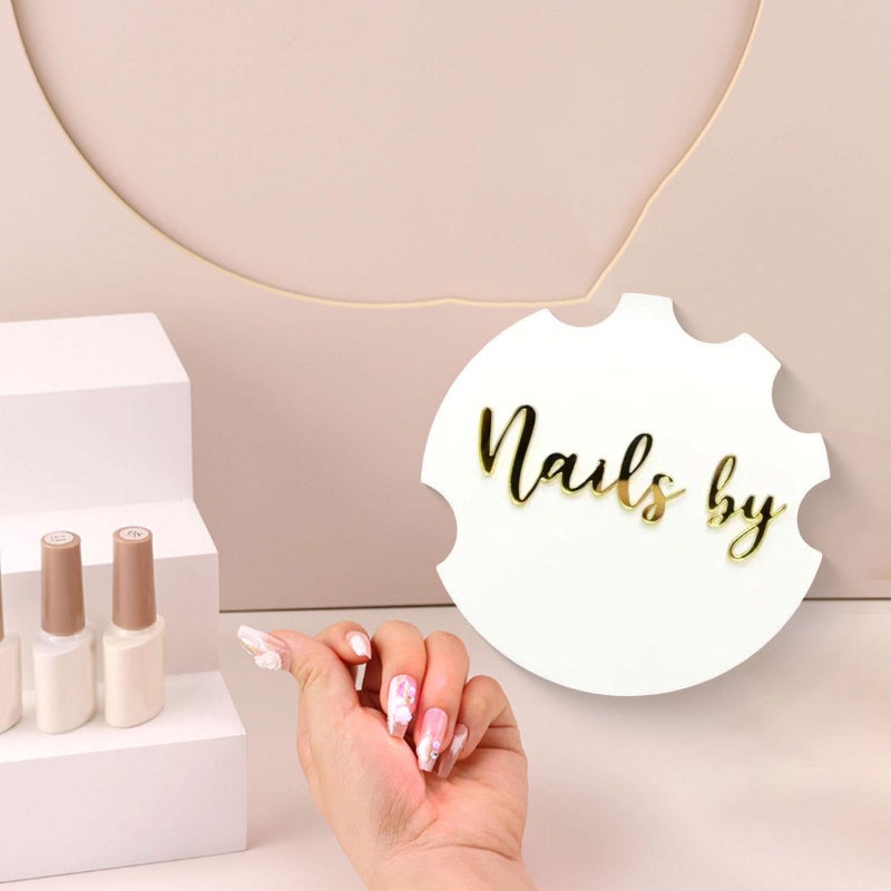 Acrylic Nail Display Board Round Compact Photo Prop For Manicure - Image 3