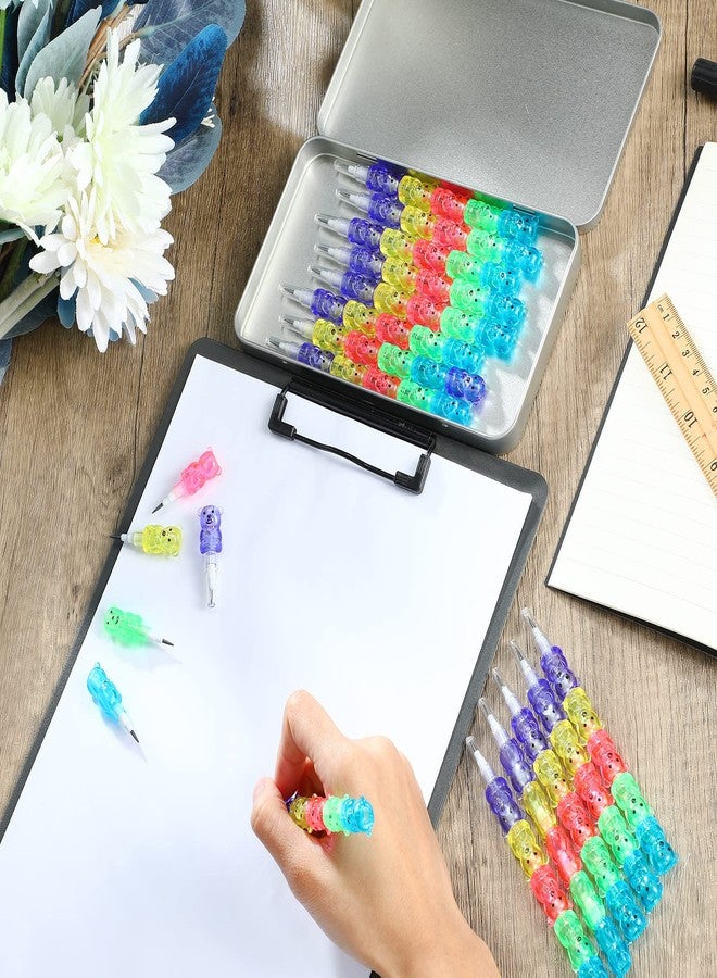 Chinco 20 Pieces Stackable Plastic Bear Pencils Stacking Point Pencils 5 in 1 Colored Party Favors for Birthday Party Supplies Goodie Bag Filler School Fun Equipment - Image 5