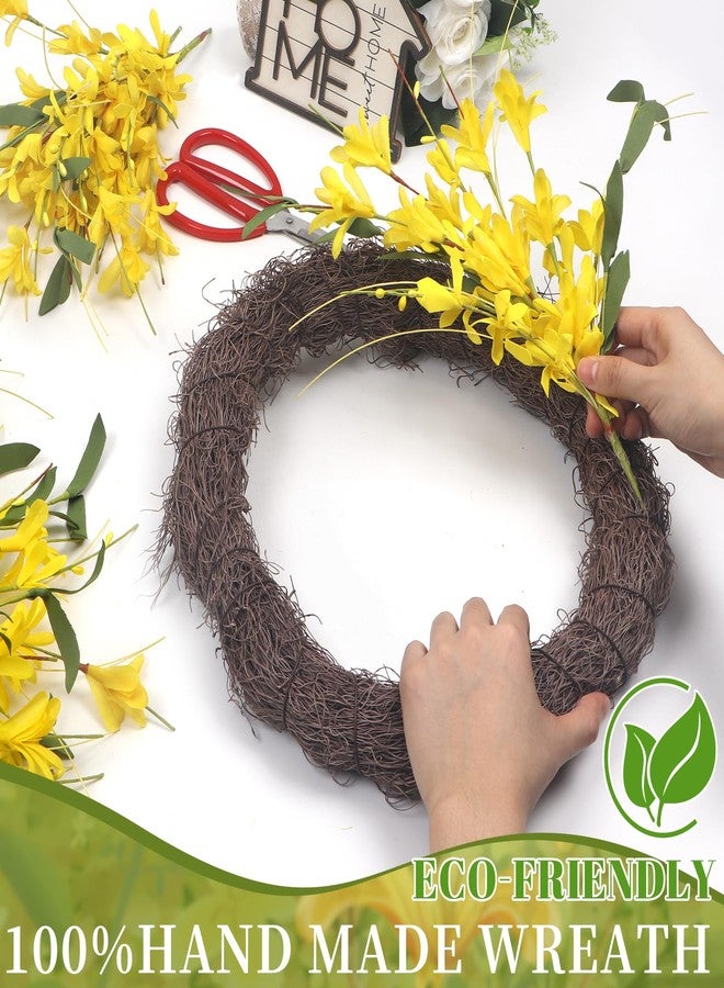LOKEISNA Spring Wreaths for Front Door, 24'Yellow forsythia Wreath, Spring Summer Wreaths for Front Door Outside, Hand Made Artificial Door Wreath for Front Door Window Wall Farmhouse Décor Gift - Image 5