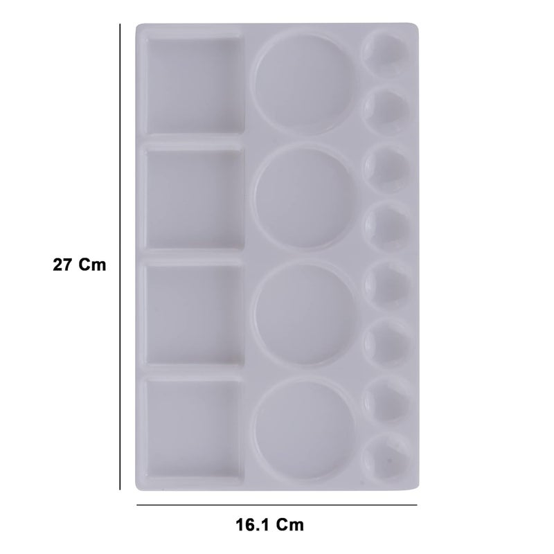 Qatalitic Rectangle Plastic Painting Palette with 16 Well, for Oil, Acrylic and Watercolour Paintings - Image 2