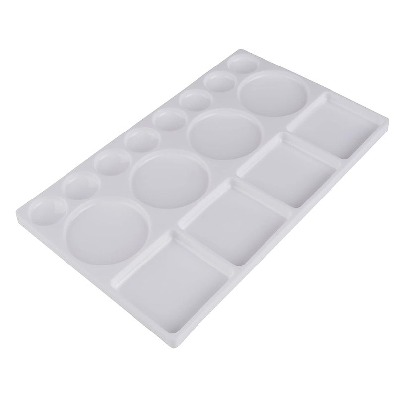 Qatalitic Rectangle Plastic Painting Palette with 16 Well, for Oil, Acrylic and Watercolour Paintings - Image 1