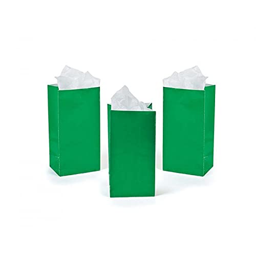 Unique Vibrant Green Paper Party Bags (Pack of 12) - Premium Quality, Perfect for Celebrations & Gifts - Image 3