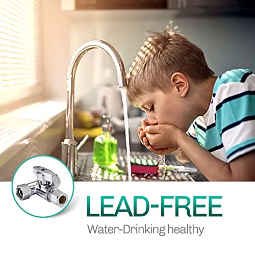 Pronese Lead-Free Brass 1Pcs Chrome-Plated Add-A-Tee 3-Way,3/8 Inch x 3/8 Inch x 1/4 Inch Angle Stop Valve For Reverse Osmosis Water Filters,Ice Maker,Refrigerator - Image 3