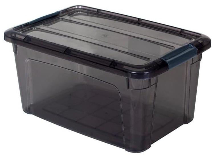 تيتيز صندوق تخزين الطعام من تيتيز مصنوع من البلاستيك الخالي من مادة BPA مع غطاء بمشبك محكم للحفاظ على طعامك طازجًا وشفافًا رمادي 12 لتر - Image 1