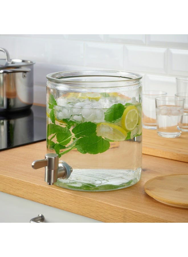 Baitique Beverage Dispenser Jar with Tap, Glass/Bamboo Lid, 4 L - Image 5