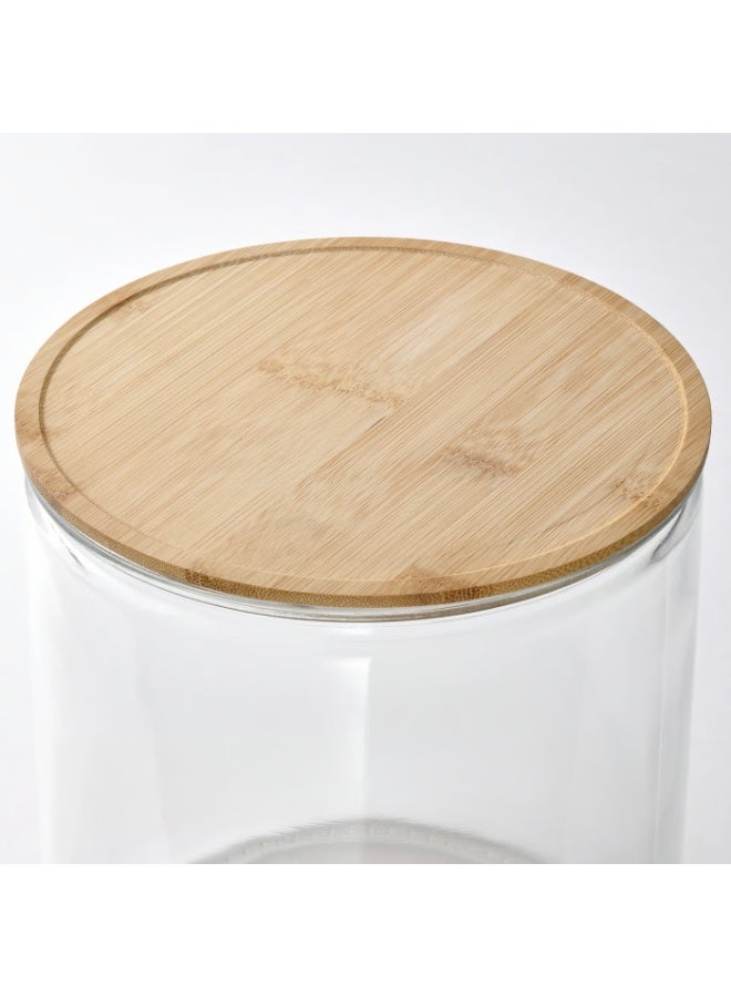 Baitique Beverage Dispenser Jar with Tap, Glass/Bamboo Lid, 4 L - Image 3