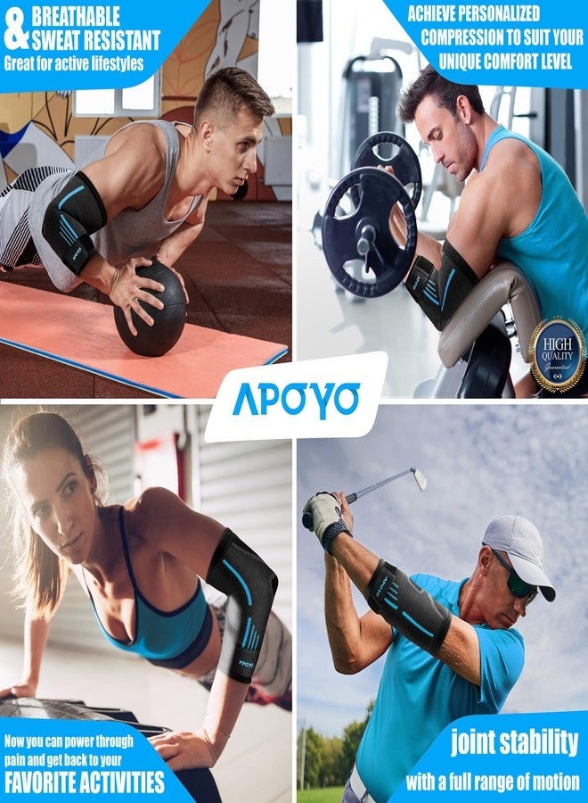 APOYO دعامة الكوع من أبويو لعلاج التهاب الأوتار ومرفق التنس، وكم ضاغط لالتهاب المفاصل، والتمارين الرياضية، وتخفيف آلام المفاصل أثناء النشاط البدني (مقاس كبير جدًا) - Image 2