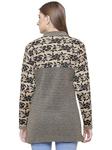 Matelco Women's Wool Banded Collar Cardigan (AD004DV02BR_Brown_Large) - Image 3