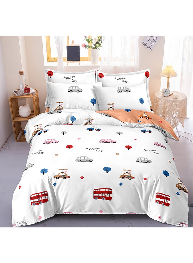 ايست من نون طقم لحاف من ٦ قطع | مصنوع من ألياف دقيقة ناعمة | ألوان متعددة | غطاء لحاف ١٦٠ × ٢٢٠ سم، ملاءة سرير ١٢٠ × ٢٠٠ سم مع جيب عميق ٣٠ سم، ٤ أكياس وسائد ٥٠ × ٧٥ سم | مناسب لمرتبة فردية - Image 1