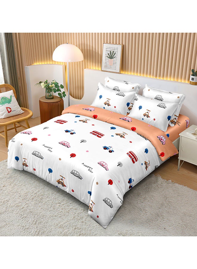 ايست من نون طقم لحاف من ٦ قطع | مصنوع من ألياف دقيقة ناعمة | ألوان متعددة | غطاء لحاف ١٦٠ × ٢٢٠ سم، ملاءة سرير ١٢٠ × ٢٠٠ سم مع جيب عميق ٣٠ سم، ٤ أكياس وسائد ٥٠ × ٧٥ سم | مناسب لمرتبة فردية - Image 2