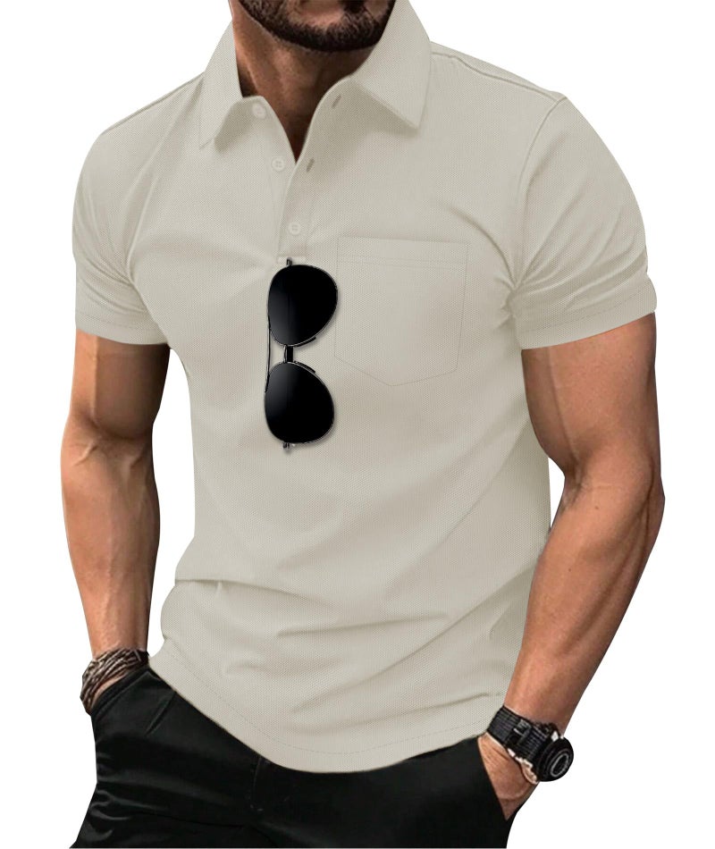 SCODI 5 Pack Mens Polo Shirts Short Sleeve Multipack Tactical Shirt for Men Moisture Wicking Athletic Work Tshirt with Pocket Black Grey lightkhaki Khaki WineRed XL - Image 2