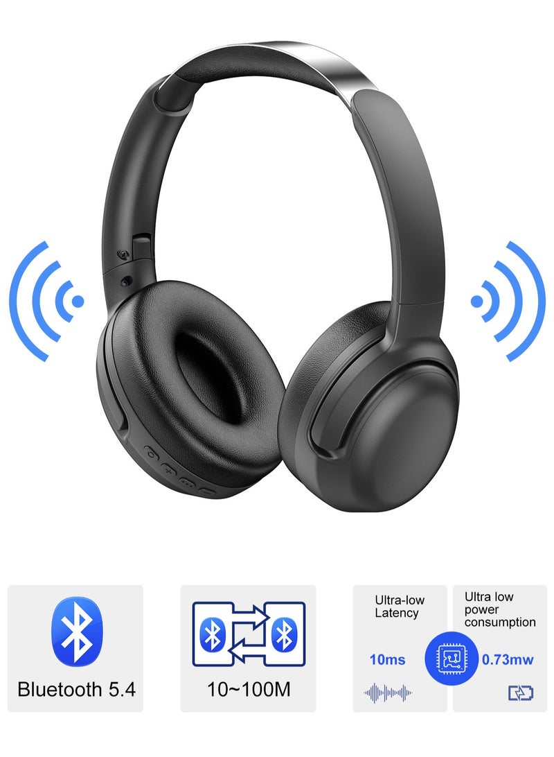 Noise cancelling Wireless Earphones Bluetooth 5.4 Headphones Built-in Microphone for  Gaming - Image 2