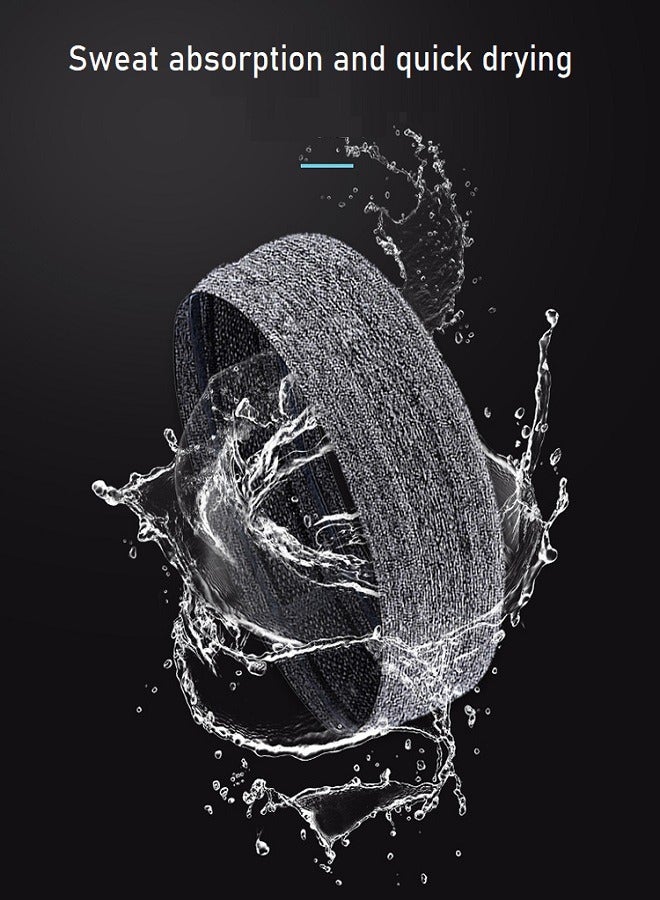 Loquat 1 piece men's and women's running headband, sports headband, suitable for sports, running, cycling, basketball, yoga, fitness exercise elastic neutral hair band grey - Image 5