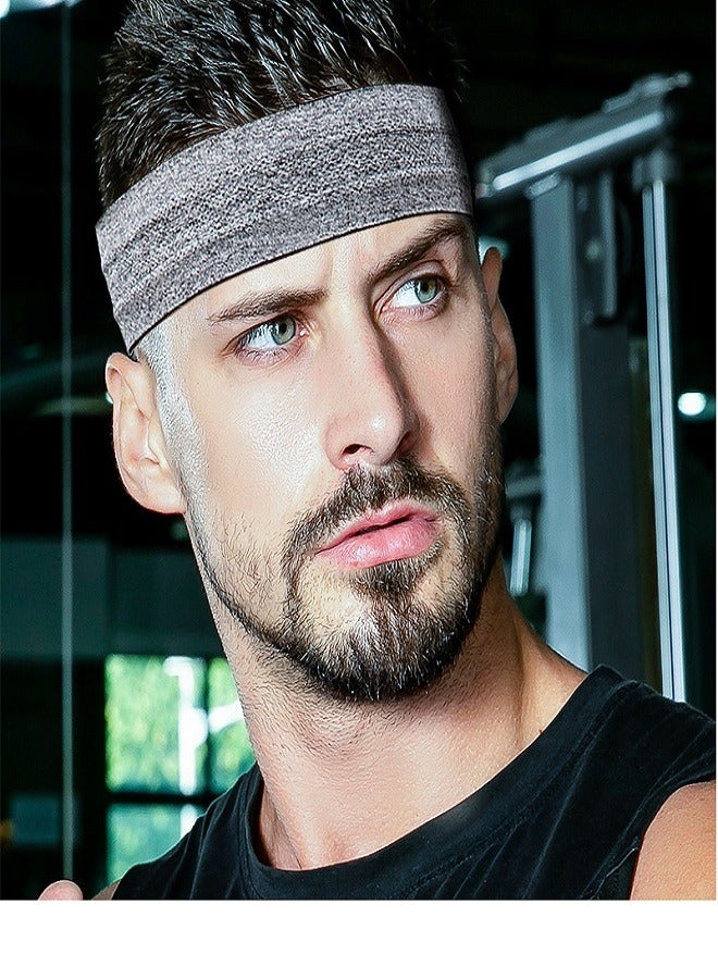 Loquat 1 piece men's and women's running headband, sports headband, suitable for sports, running, cycling, basketball, yoga, fitness exercise elastic neutral hair band grey - Image 1