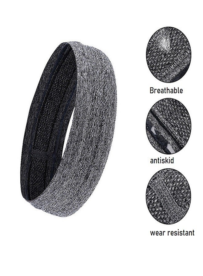 Loquat 1 piece men's and women's running headband, sports headband, suitable for sports, running, cycling, basketball, yoga, fitness exercise elastic neutral hair band grey - Image 4