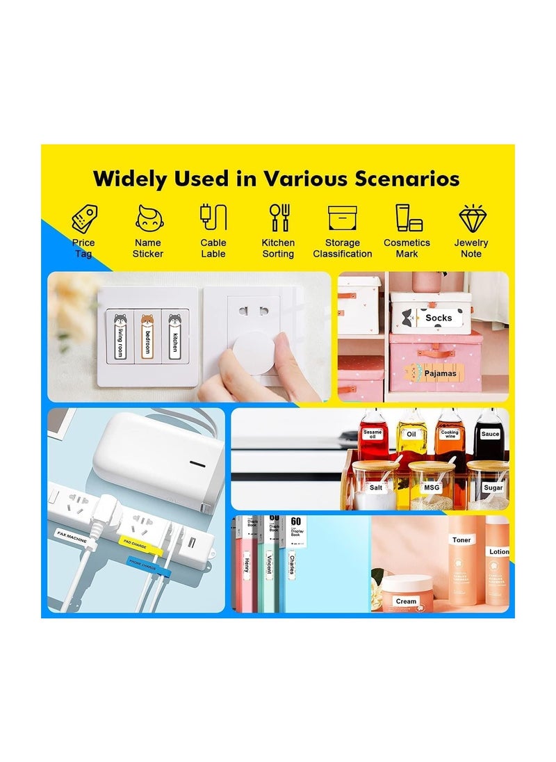 Generic D11 Label Maker, Small Label Printer Handheld Portable Bluetooth with 3 White Roll - White  - Image 4